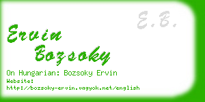 ervin bozsoky business card